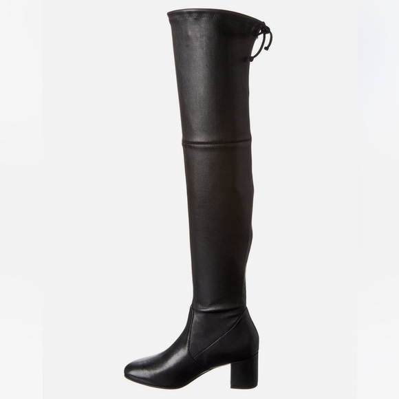 New Stuart Weitzman Genna 60 City Over the Knee Boots Black Stretch Leather 5 - Picture 2 of 15